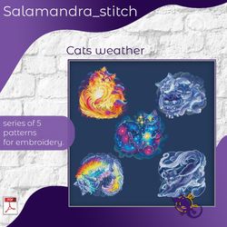 Cats  weather, cross stitch
