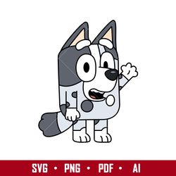 bluey muffin svg, muffin dog svg, bluey svg, cartoon svg, png pdf ai digital file