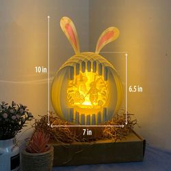 easter bunny sphere popup 3d svg - super cute easter bunny svg files - easter svg - easter decoration