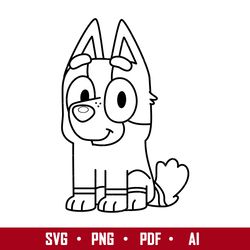 bluey socks outline svg, socks dog svg, bluey svg, cartoon svg, png pdf ai digital file