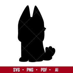 bluey socks silhouette svg, socks dog svg, bluey svg, cartoon svg, png pdf ai digital file
