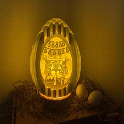 easter egg svg - super cute easter bunny couple svg files - easter bunny eggs sphere popup 3d