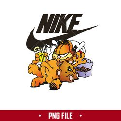 nike garfield png, garfield swoosh png, nike logo png, garfield png digital file