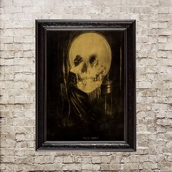 All Is Vanity. Dark style art. Gloomy illustration with skull. Famous artwork gift. 324.