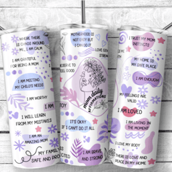 mom daily affirmations tumbler wrap, tumbler png