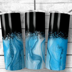 ocean alcohol ink 20oz skinny tumbler