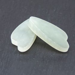 white jade matched pair drilled cabochons for earrings