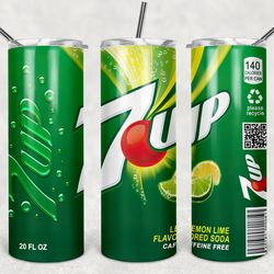 7up logo tumbler wrap design - jpeg & png - sublimation printing - soda / pop - 20oz tumbler