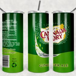 canada dry ginger ale tumbler wrap design - jpeg & png - sublimation printing - soda / pop - 20oz tumbler