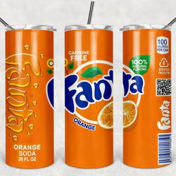 fanta orange tumbler wrap design - jpeg & png - sublimation printing - soda / pop - 20oz tumbler
