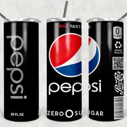 pepsi zero tumbler wrap design - jpeg & png - sublimation printing - soda / pop - 20oz tumbler