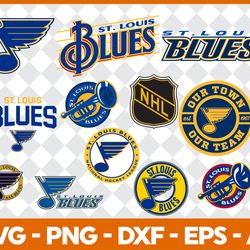 St. Louis Blues Svg NHL National Hockey League Team Svg Logo Clipart Bundle Instant Download SVG - PNG - EPS - PDF