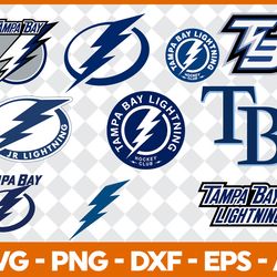 Tampa Bay Lightning Svg NHL National Hockey League Team Svg Logo Clipart Bundle Instant Download SVG - PNG - EPS - PDF