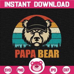 retro papa bear png, papa bear png, bear png, father's day png - instant download - png printable - digital print design