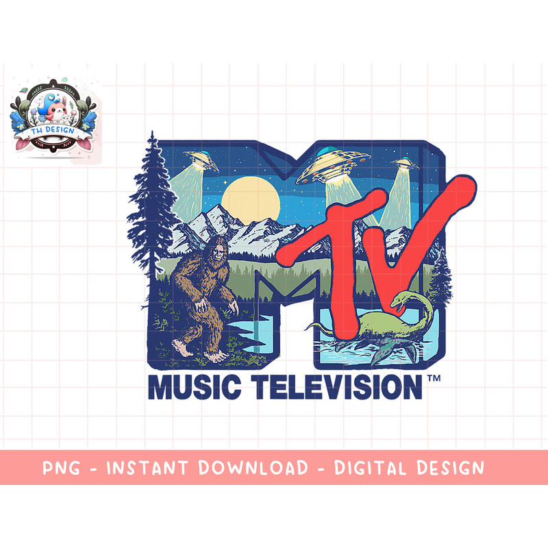 Mademark x MTV - Cryptid MTV Logo Featuring Bigfoot, UFO, Aliens & Nessie T-Shirt copy.jpg