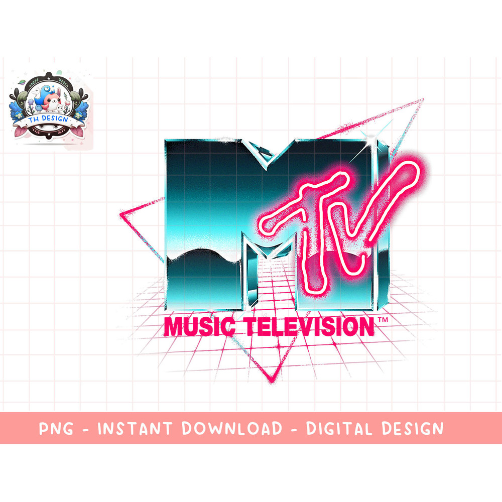 Mademark x MTV - Retro MTV Logo 80's Chrome Effect Neon Colors Vintage MTV T-Shirt copy.jpg