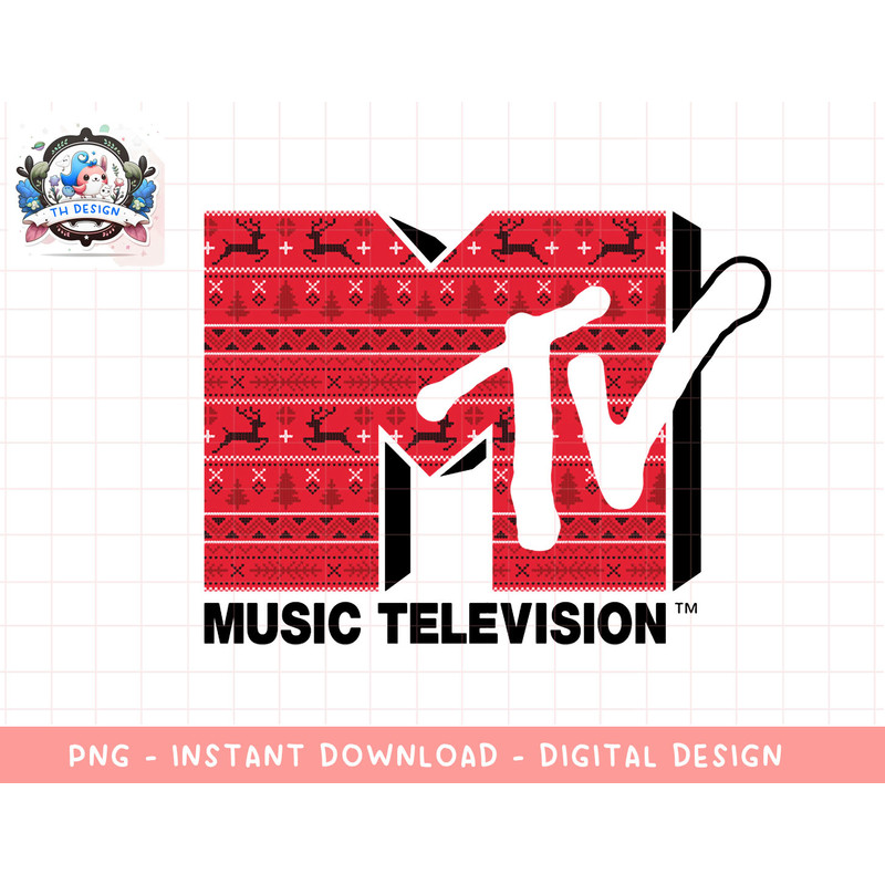 Mademark x MTV - The official MTV Logo in Ugly Christmas Style Pullover Hoodie copy.jpg