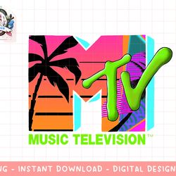 mademark x mtv - the official mtv logo with retro palms in paradise png, digital download, instant download,mtv, mtv log