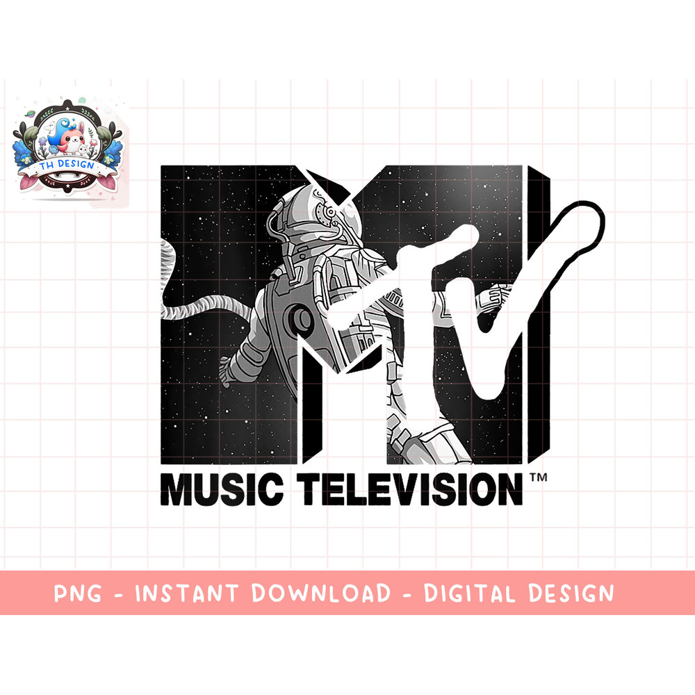 Mademark x MTV - Womens MTV Astronaut Stratosphere Footage V-Neck T-Shirt copy.jpg