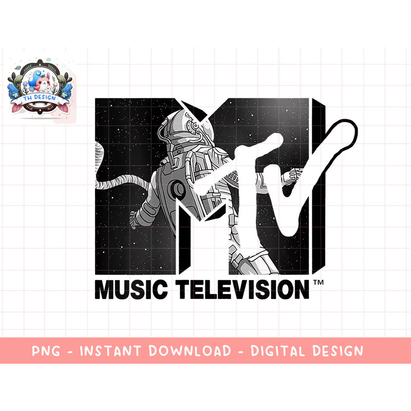 Mademark x MTV - Womens MTV Astronaut Stratosphere Footage V-Neck T-Shirt copy.jpg