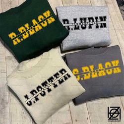 vintage marauder varsity team sweatshirt, marauders inspired varsity crewneck, j. potter, s. black, r. black, r. lupin,