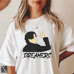 jungkook dreamers shirt, bts jungkook shirt, bangtan boys, army fan gifts, world cup 2022, dreamers shirt, dreamers worl