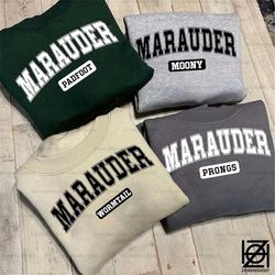 marauder varsity sweatshirt, the marauders, marauder team shirt, marauders inspired varsity crewneck, j. potter, s. blac