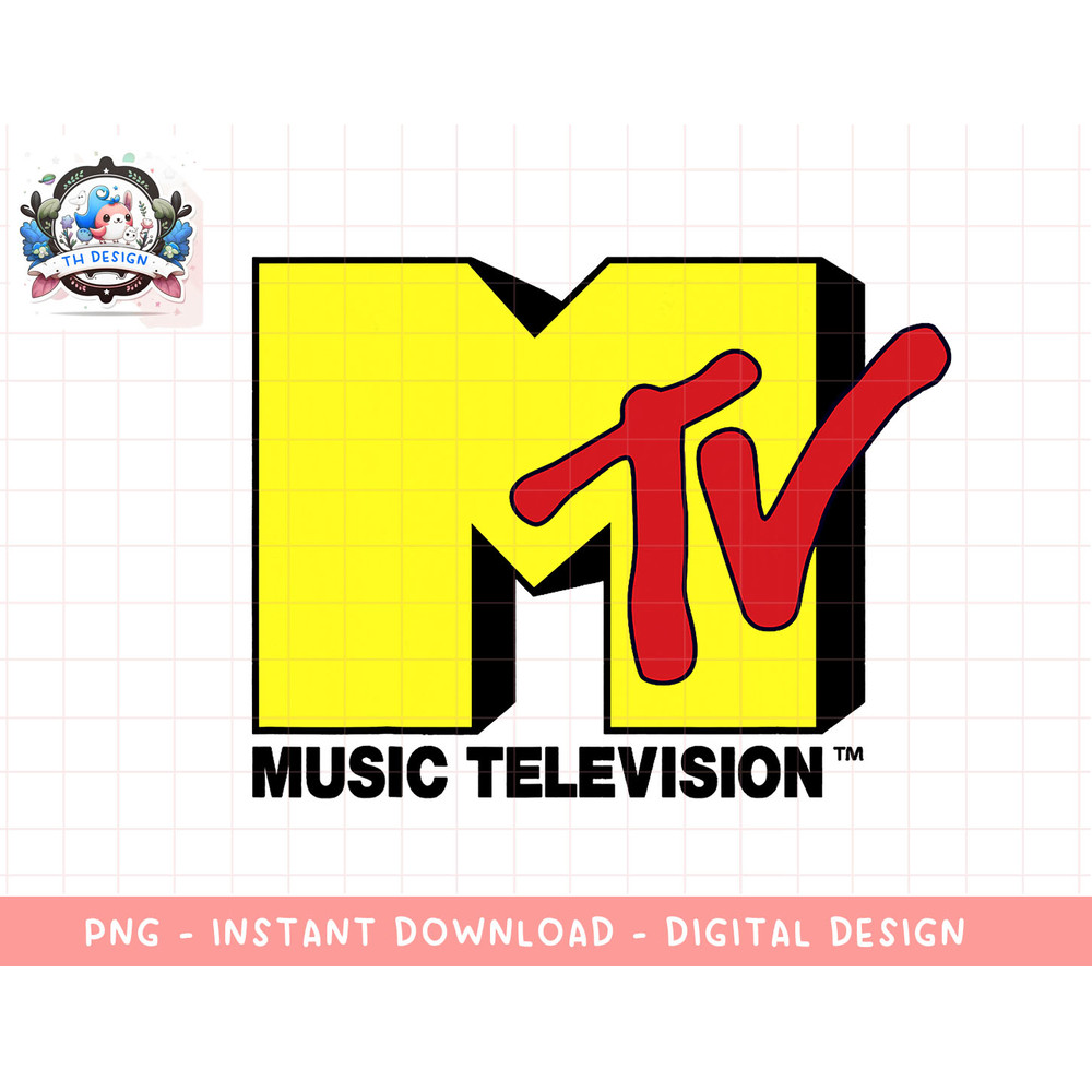 MTV Bright Yellow M & Red TV Logo Graphic T-Shirt copy.jpg