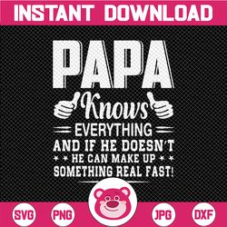 Papa Knows Everything Happy Father's Day Svg Eps Dxf Png Father survived 2020 Funny Daddy Quote svg Tsvg  daddy dad Gran