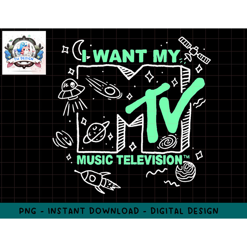 MTV I Want My Music Television Alien Sketch Logo T-Shirt copy.jpg