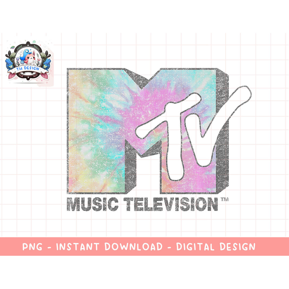MTV Music Television Faded Tie Dye Logo Fill Premium T-Shirt copy.jpg