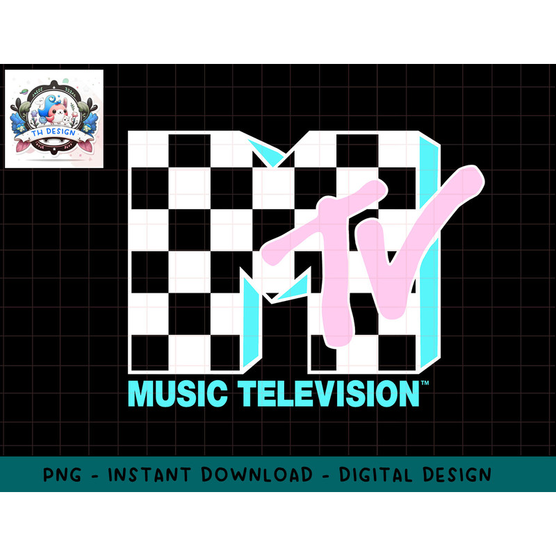 MTV Neon Checkered Logo Long Sleeve Tee copy.jpg