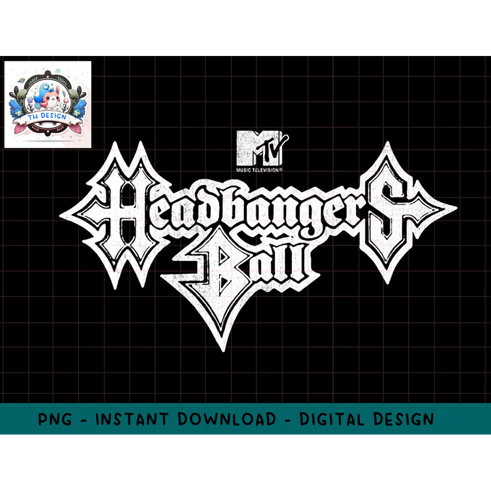 Womens MTV Headbangers Ball Metal Text V-Neck T-Shirt copy.jpg