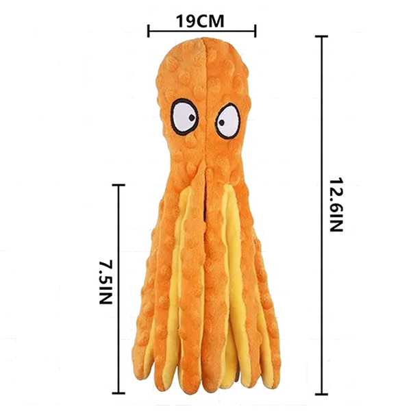 Octopus Shape Squeaky Dog Chew Plush Toy - Assorted  (1).jpg