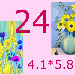 set of postcards with beautiful flowers-5