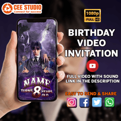 girls birthday invitation, girls birthday video invitation, girls invitation, birthday party, birthday invitation