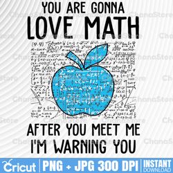 you are gonna love math after you meet me i'm warning you png, digital download