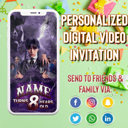 girls birthday invitation, girls birthday video invitation, girls invitation, birthday party, birthday invitation