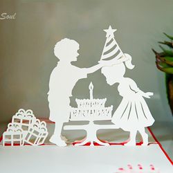 happy  birthday pop-up card template | pop-up card svg | 3d card svg | paper soul craft