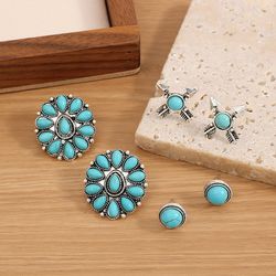 vintage feather bow and arrow bohemian earstuds set