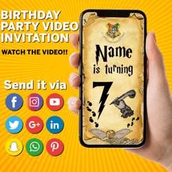 Wizard Birthday Video Invitation, Wizard Invitation video, Witches and Wizard Invitation, Magical Invitation, Digital