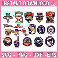 18 files florida panthers bundle svg, panthers svg, nhl svg, hockey cricut, cut file, clipart, cricut explorer silhoue