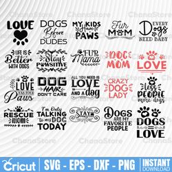 dog mom bundle of svg dxf png files for cutting machines cameo cricut, dog mom, funny fur mom, dog lover, rescue mama