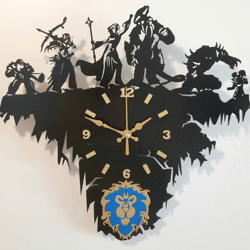 alliance world of warcraft wooden wall clock