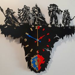 world of warcraft wooden wall clock