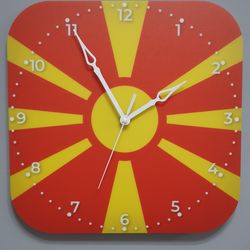 North Macedonian flag clock for wall, North Macedonian wall decor, North Macedonian gifts (North Macedonia)