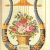 Vintage Cross Stitch Scheme Harp 