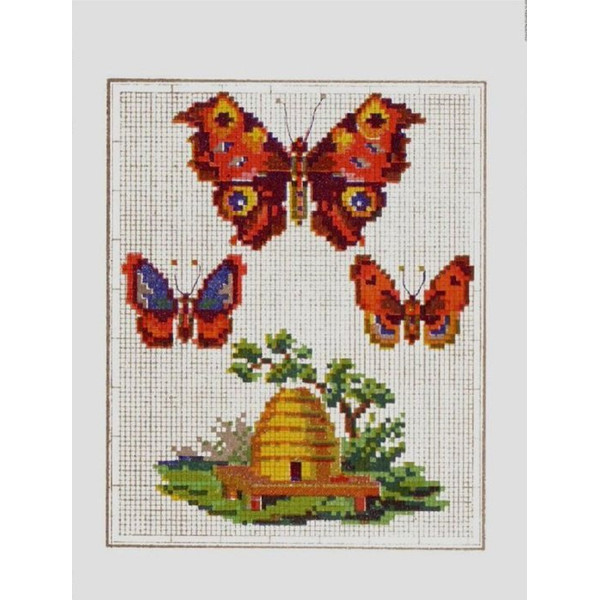 Vintage Cross Stitch Scheme  Butterflies and bees