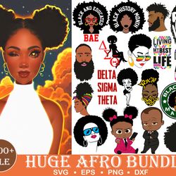 huge afro kids bundle svg, melanin svg, africa girl svg, afro girl svg