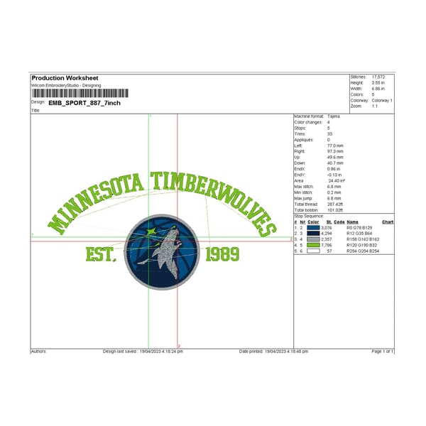 Minnesota Timberwolves Embroidery Designs, NBA Logo Embroide | Inspire ...